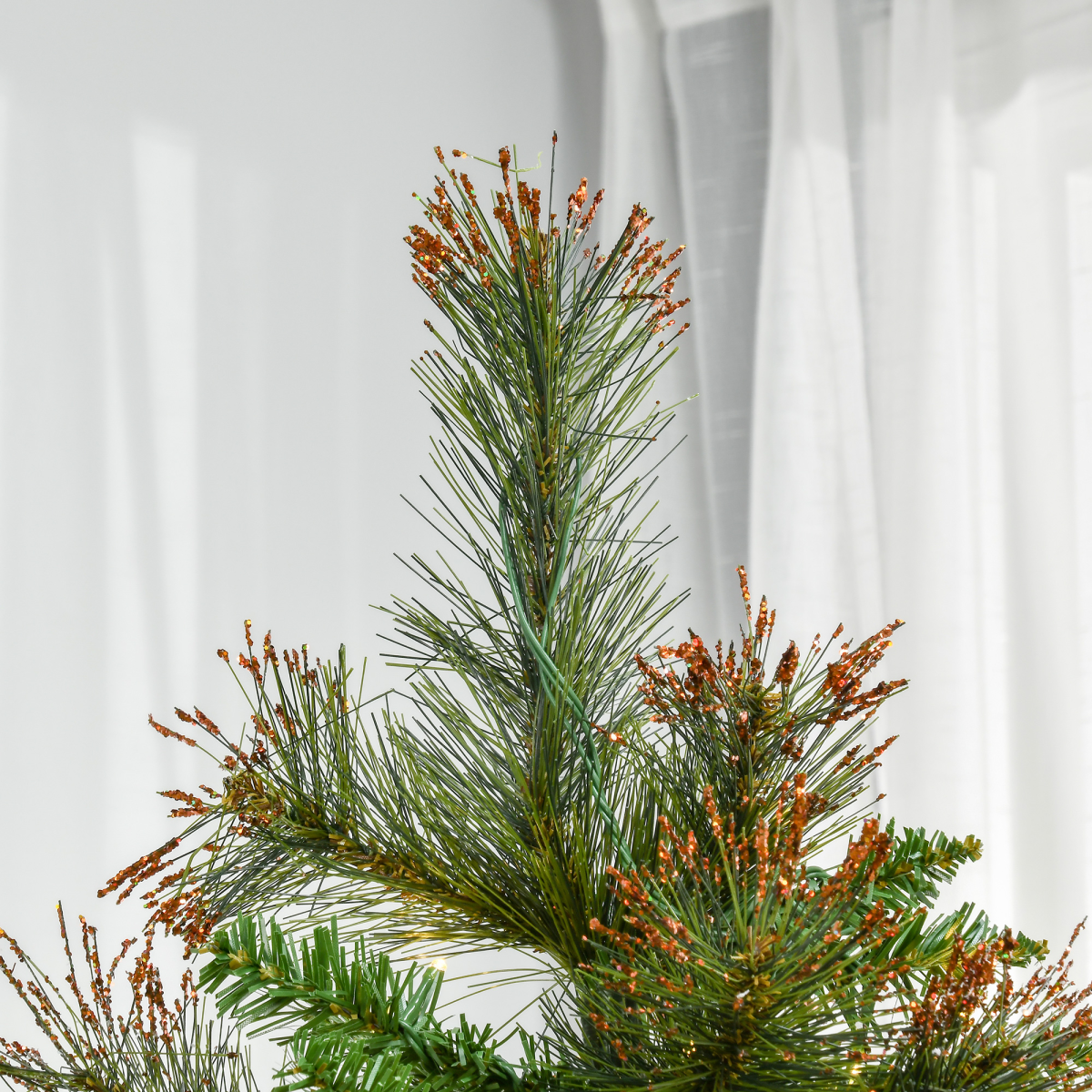 HOMCOM 6FT Pre-Lit Christmas Tree Artificial Spruce Tree Holiday D�cor Stand