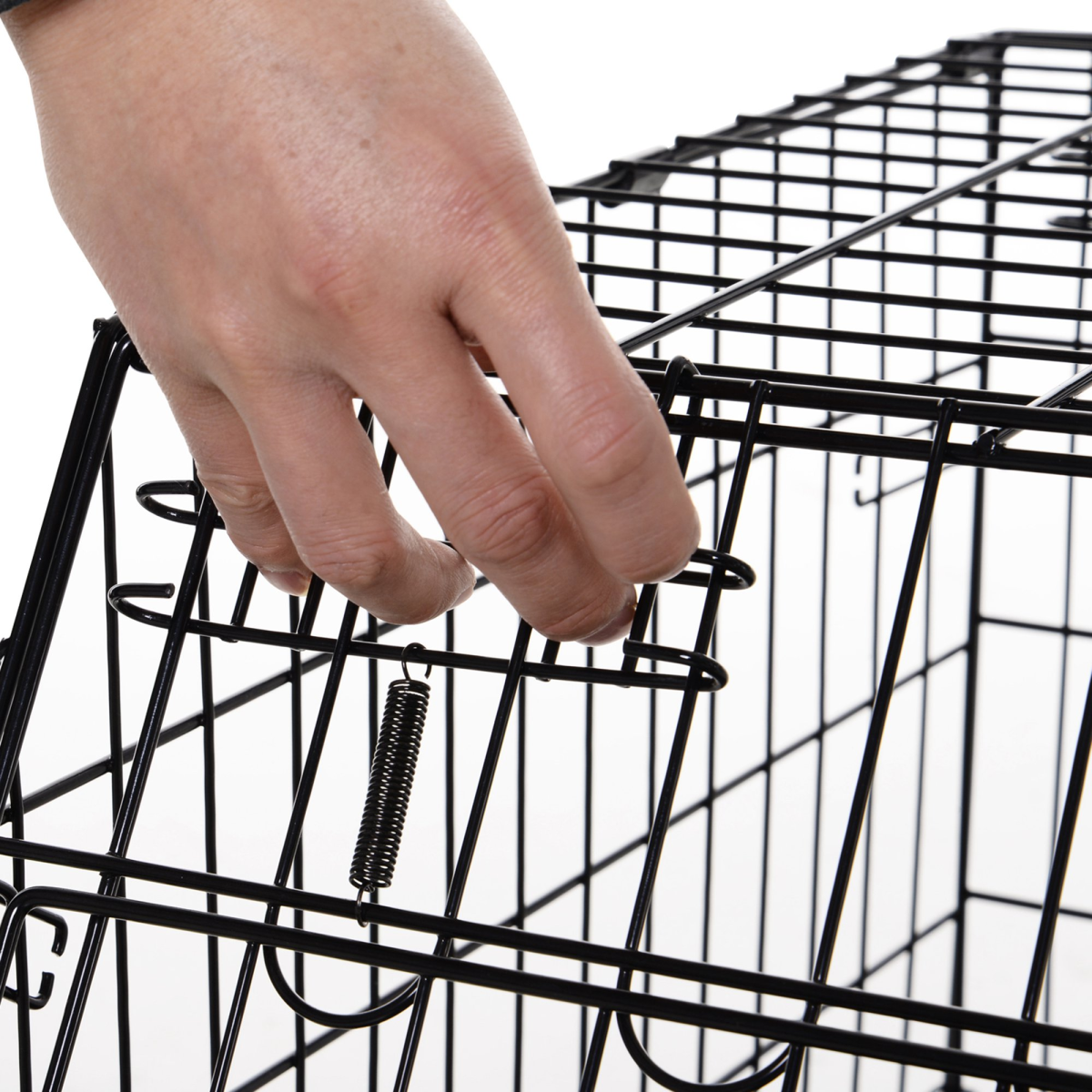 Metal Collapsible Car Dog Cage Transport Carrier Removable Tray 77 x 47 x 55cm