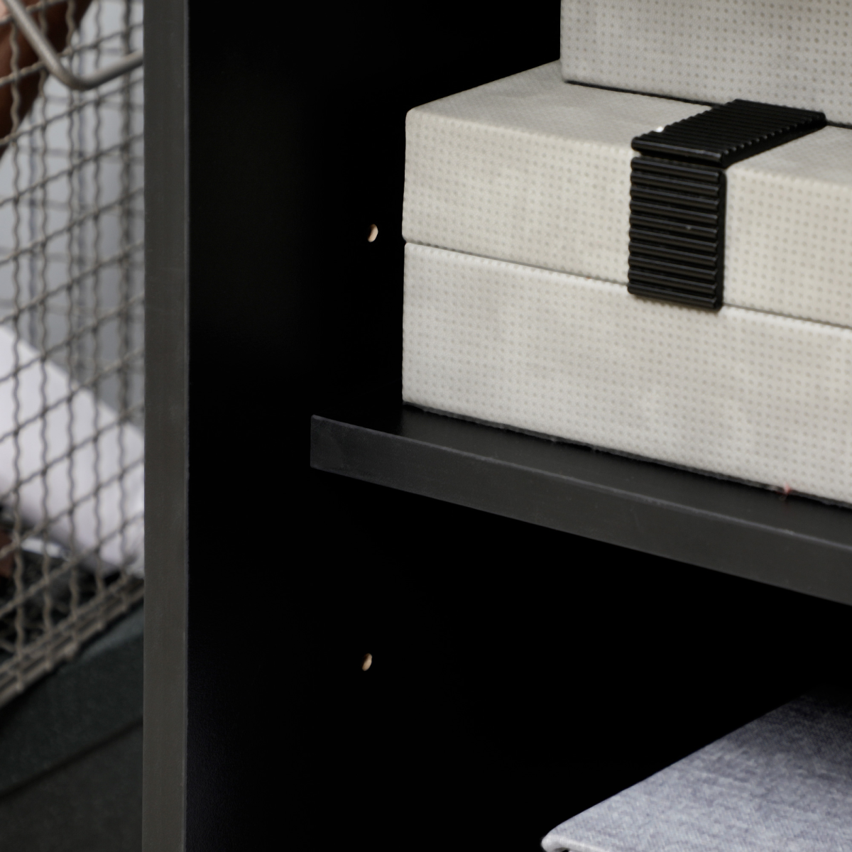 Bedside Table, Rolling End Side Table, Mobile Storage Cabinet Black