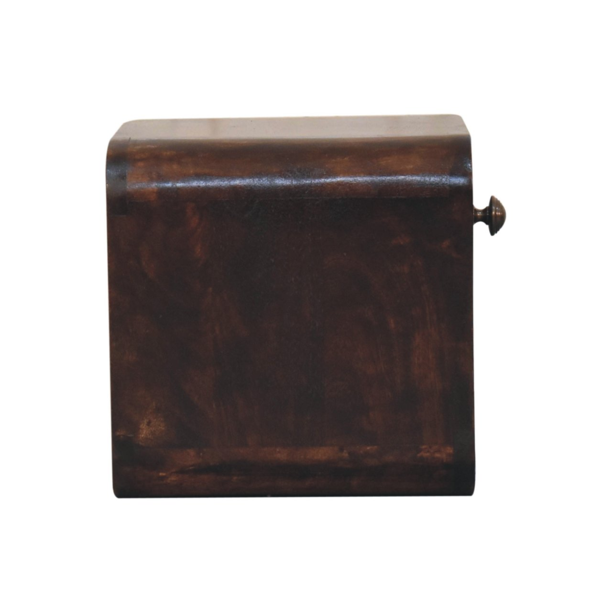 Artisan Furniture Solid Wood Mini Curved California Walnut Wall Mounted Bedside with Open Slot