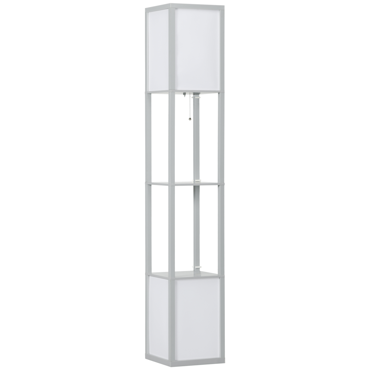 HOMCOM Shelf Floor Lamp with Dual Light, for Living Room, Bedroom