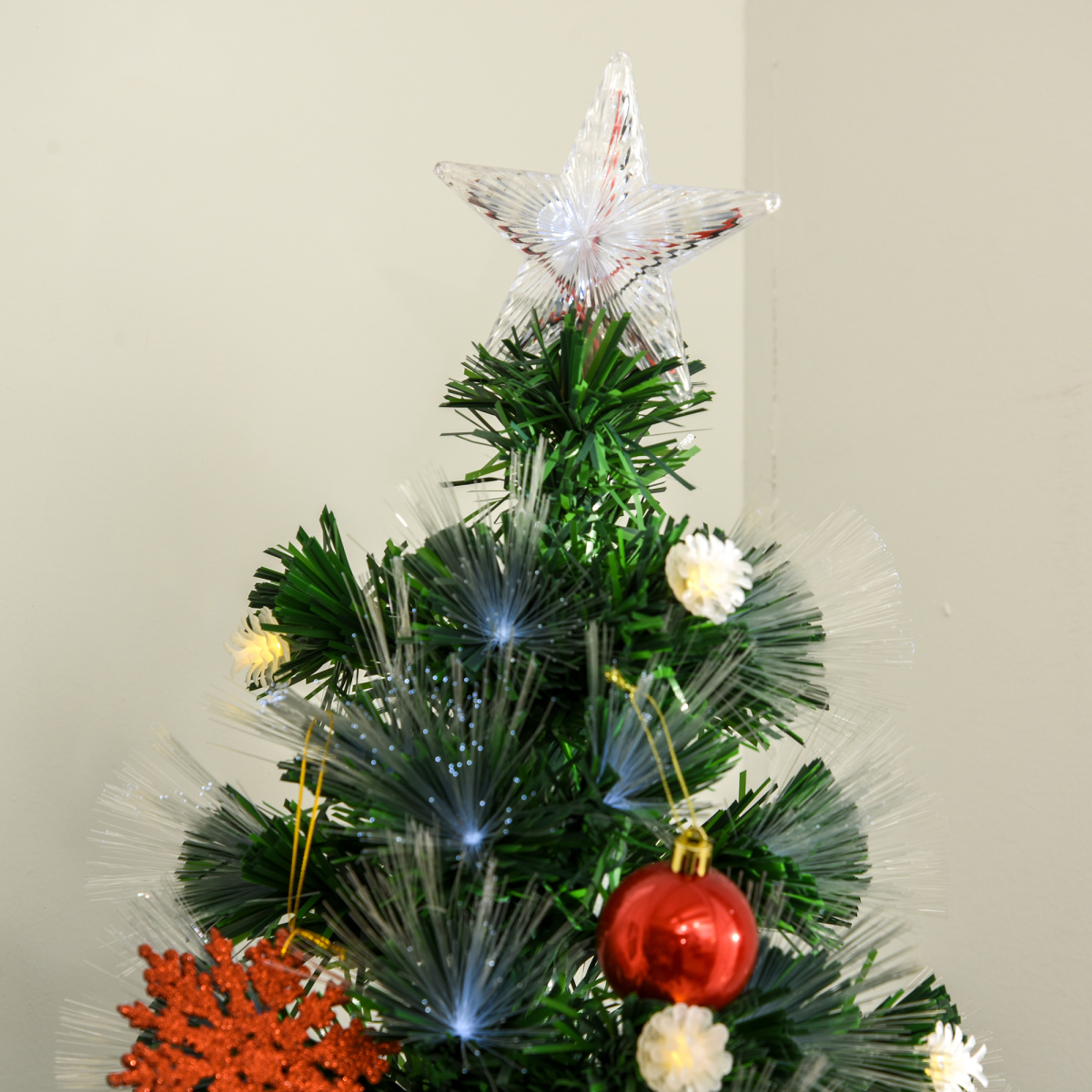 6ft White Light Christmas Tree 90 LEDs Star Topper Tri-Base Pre-Lit Home