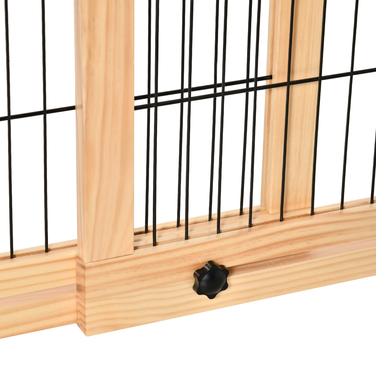 Adjustable Wooden Pet Gate Freestanding Dog Barrier for Doorway Pawhut