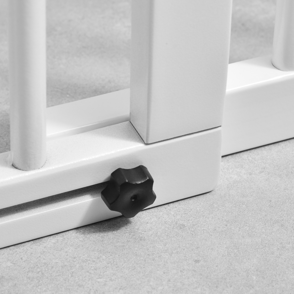 Freestanding Length Adjustable Wooden Pet Gate with Lockable Door 3 Panels White