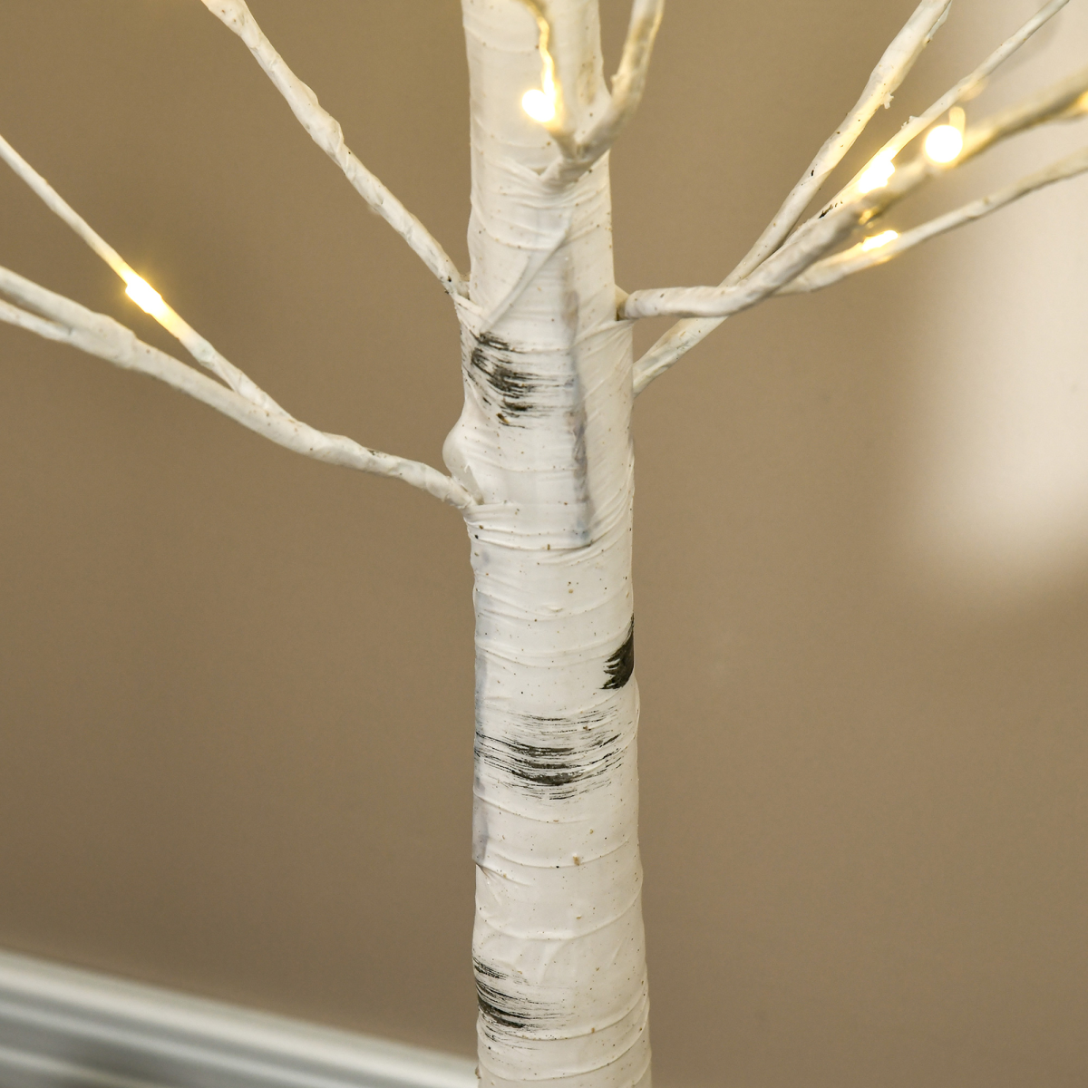 5ft Artificial White Birch Tree Light 96 Warm White Pre-Lit LED Light