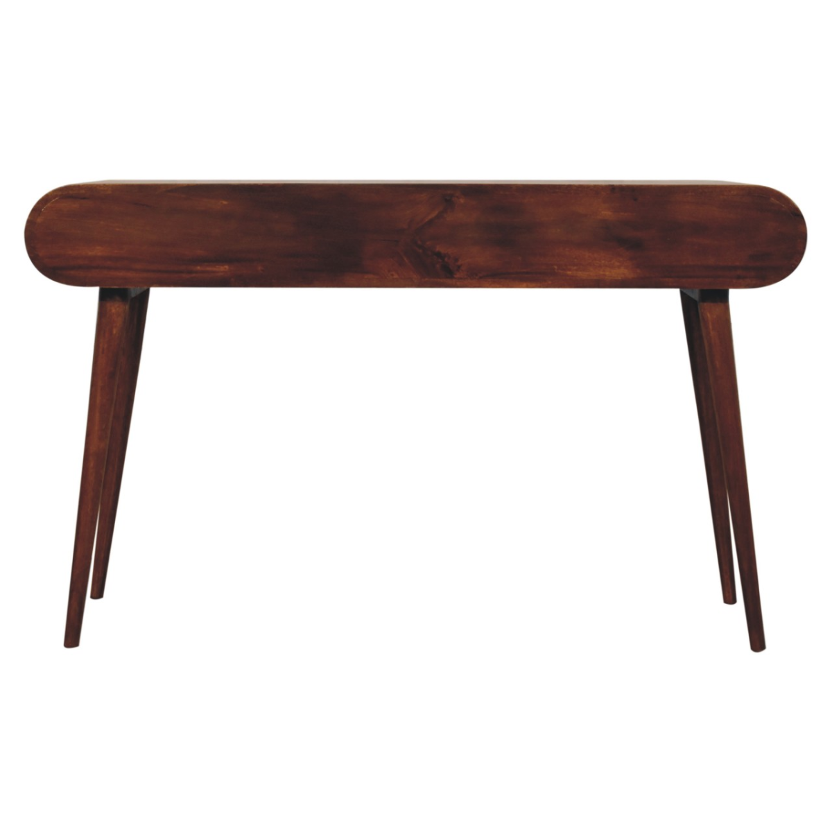 Artisan Furniture Solid Wood Chestnut London Arch Writing Desk, 2 Drawers, Dark Brown