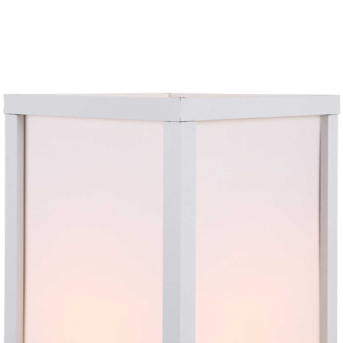 4-Tier Floor Lamp, Floor Light with Storage Shelf, White 3-Tier