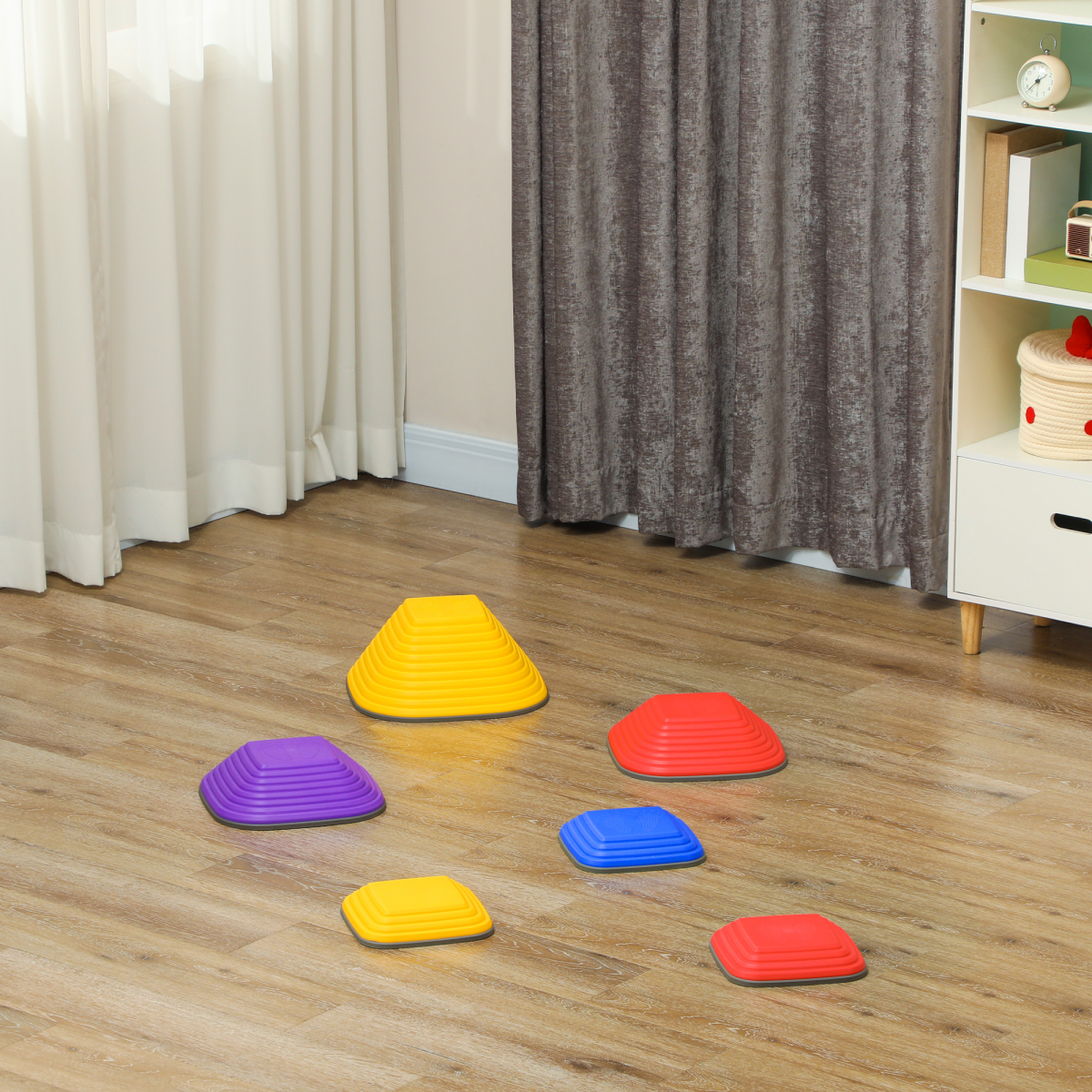 AIYAPLAY Balance Stepping Stones, 6PCs Sensory Toy Gift for Kids Aged 3-8