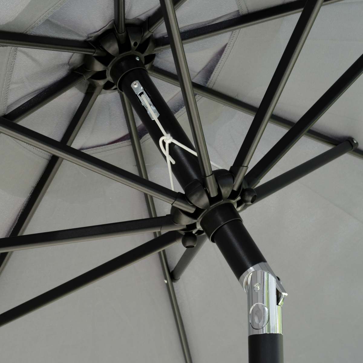 2.66m Patio Umbrella Garden Charcoal Grey