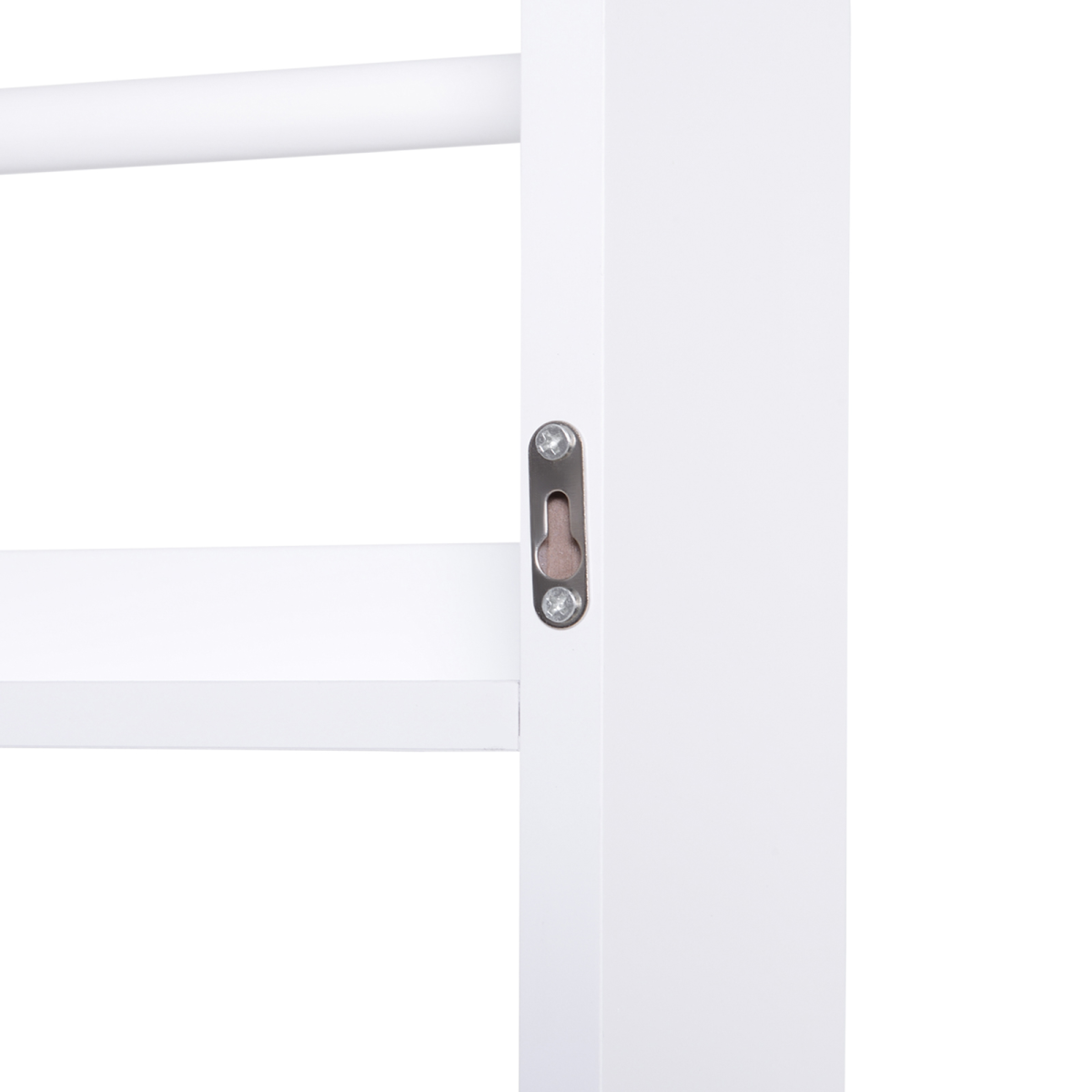 MDF Freestanding Wall-Mounted 4-Tier Magazine Shelf Rack White