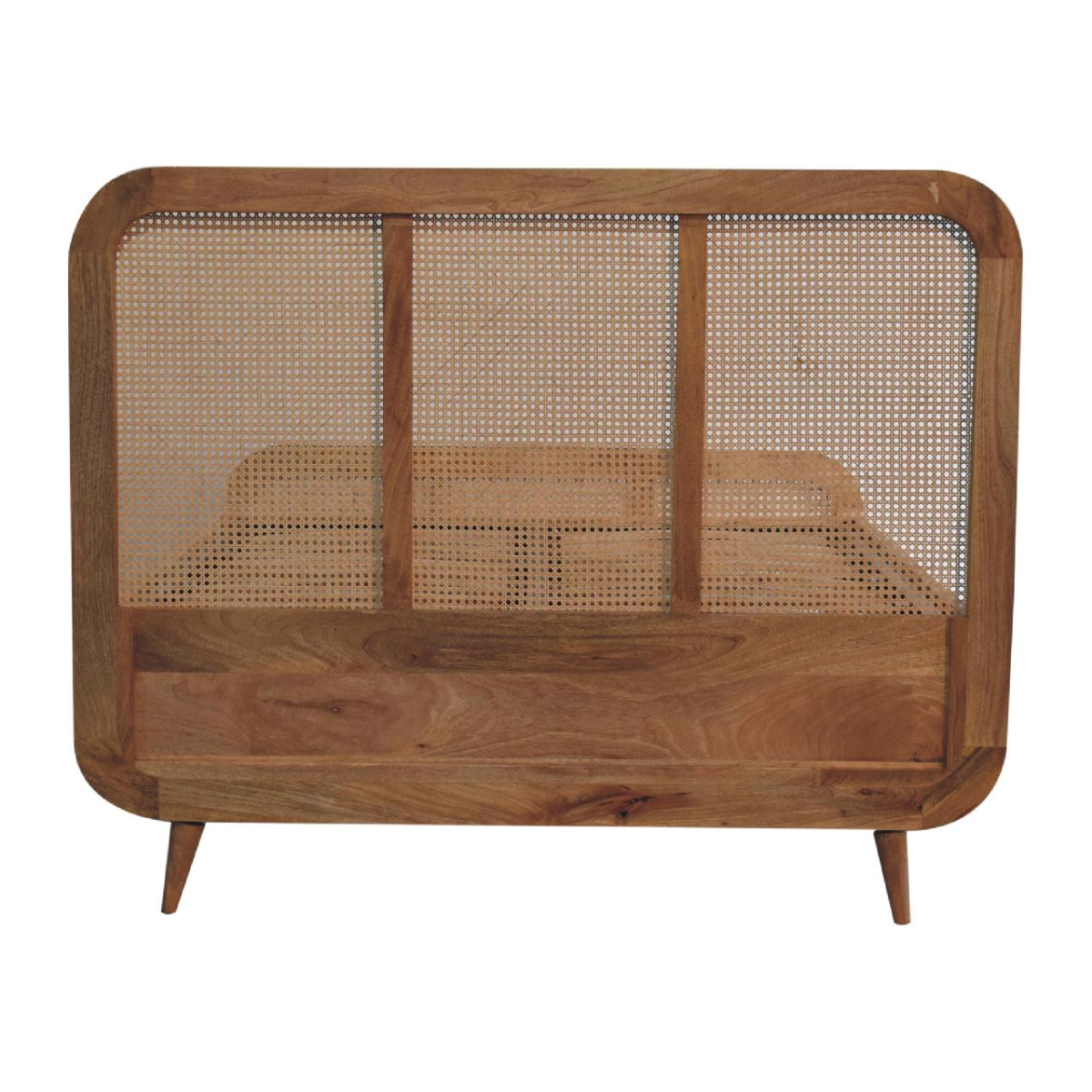Artisan Furniture Solid Wood Rattan Bed, Beige