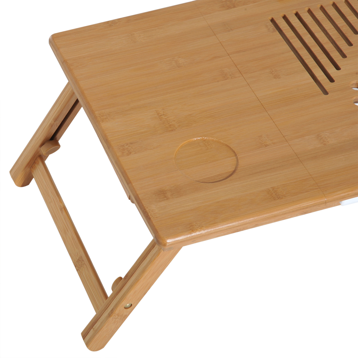 Portable Laptop Desk Notebook Tray PC Bed Drawer Adjustable Bamboo HOMCOM