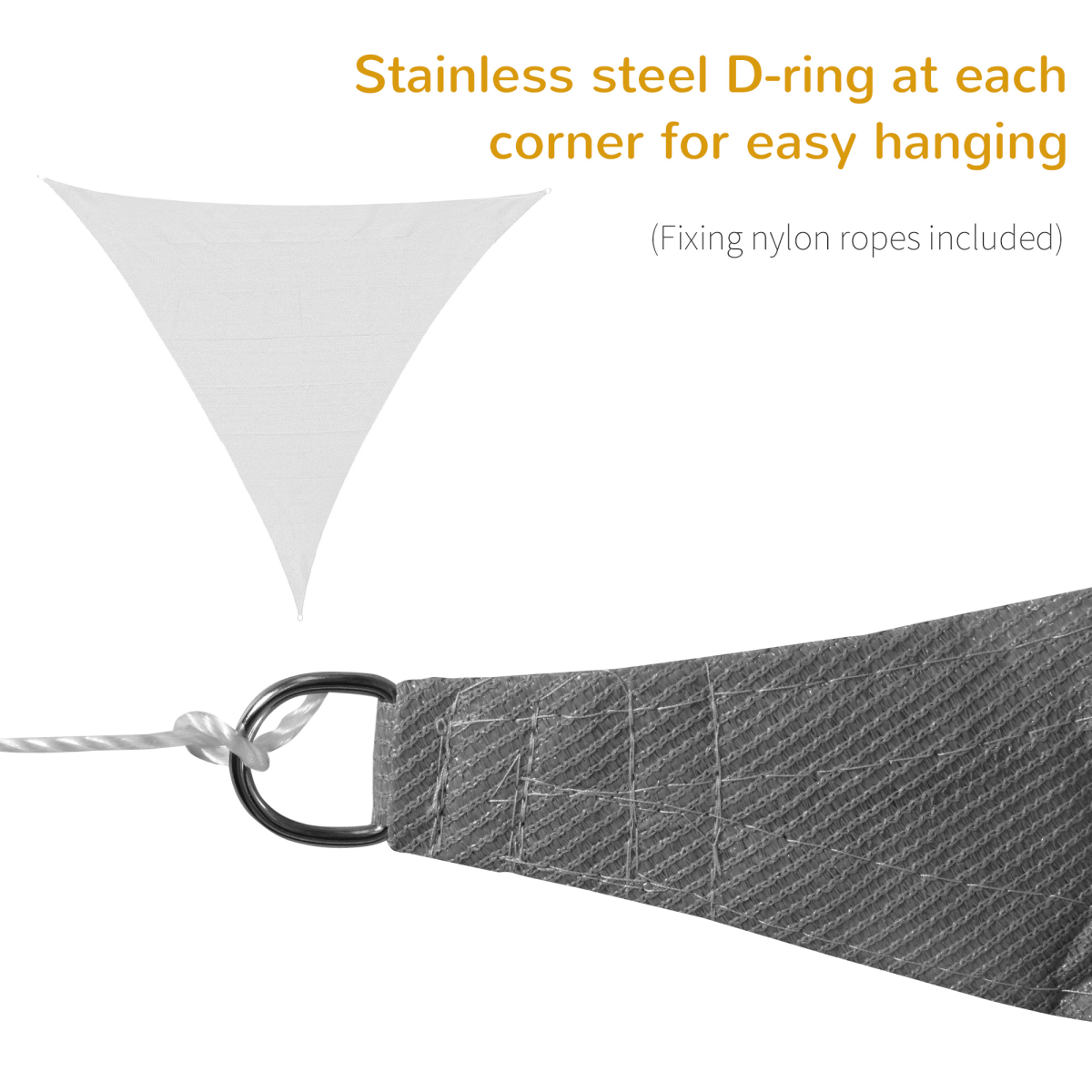 Triangle Sun Shade Sail 5x5x5m HDPE UV Block Charcoal