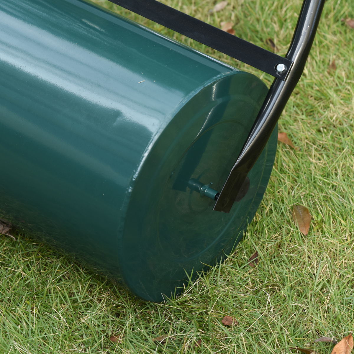 Outsunny 30cm Metal Lawn Roller-Deep Green