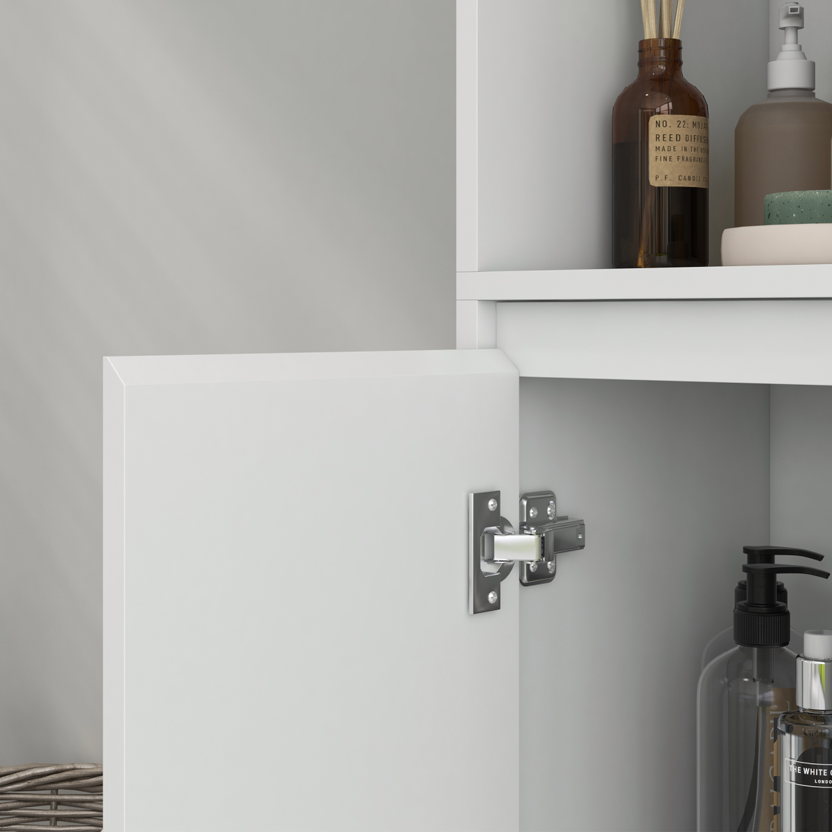 HOMCOM Narrow Bathroom Cabinet, Slim Bathroom Cupboard, White