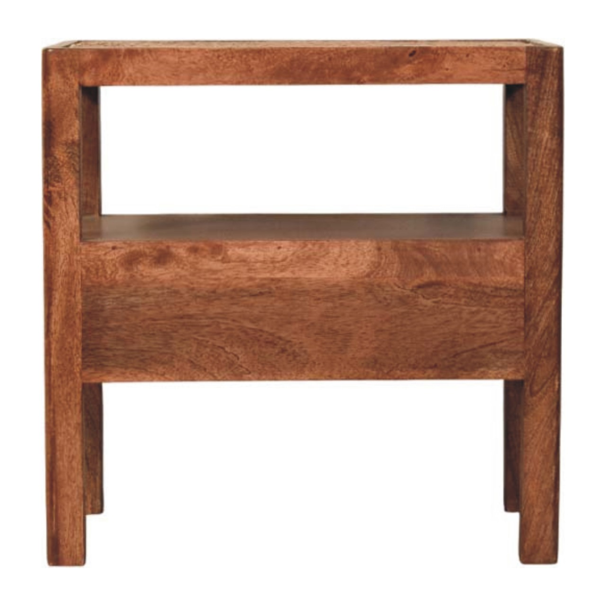 Artisan Furniture Solid Wood The Caldera Bedside Stand, 1 Drawer, 1 Shelf, Brown