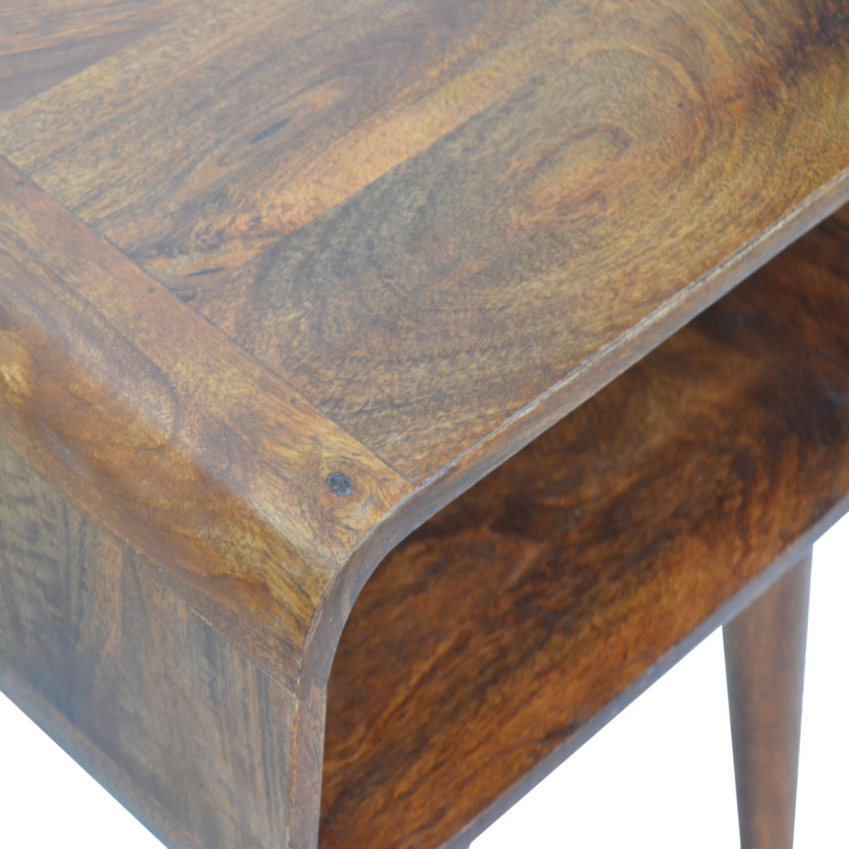 Artisan Furniture Solid Wood Curved Open Chestnut Bedside