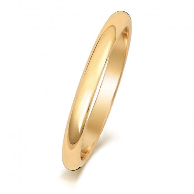 Wedding Band 9ct D Shape 2mm Wedding Ring W101L