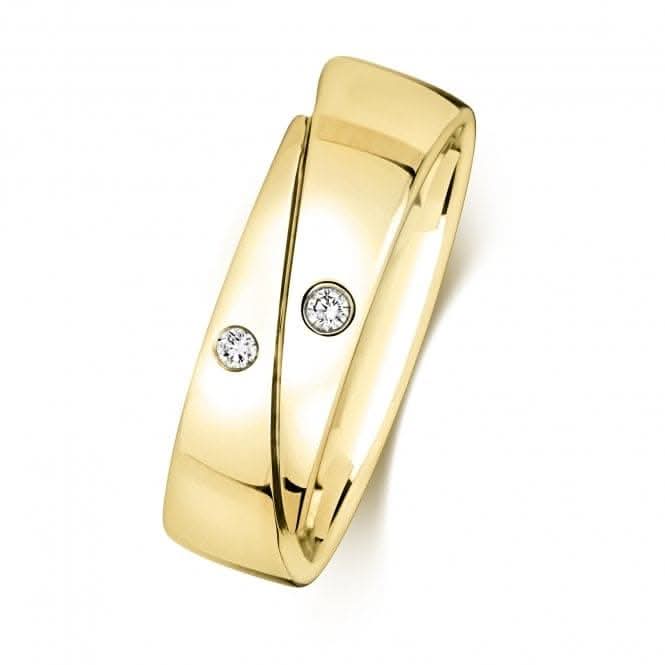 Wedding Band 9ct Diamond Band Crossover 5.9mm Ring RD715
