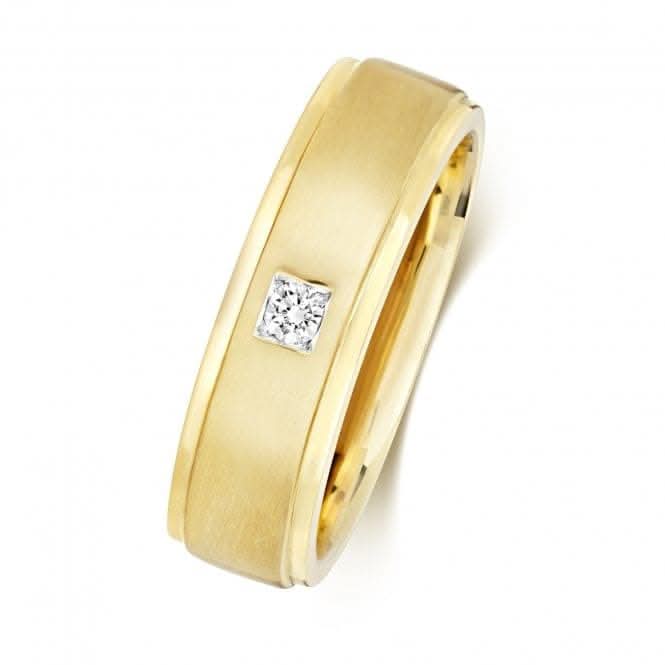 Wedding Band 9ct Diamond Wedding 1D Edge 6.0mm Ring RD703