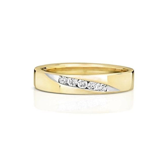Wedding Band 9ct Diamond Wedding 5D Crossover 4.0mm Ring RD708