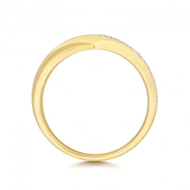Wedding Band 9ct Gold Crossover Band Ring W241/I