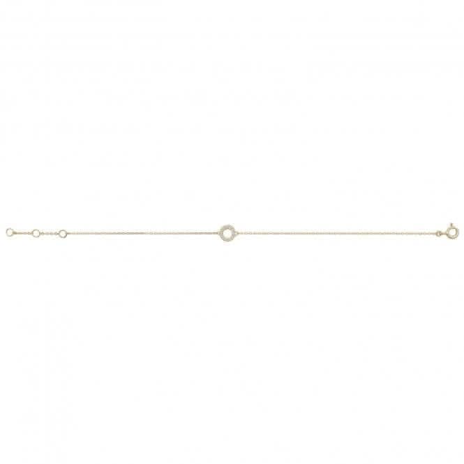 9ct Gold Ladies Zirconia Circle Bracelet BR606