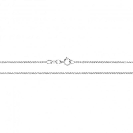 9ct White Gold Single Link Wheat Chain