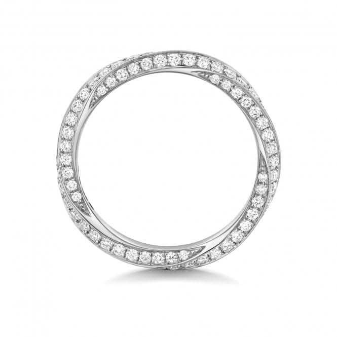 Wedding Band 9ct White Gold Diamond Twist Ring WQ278W