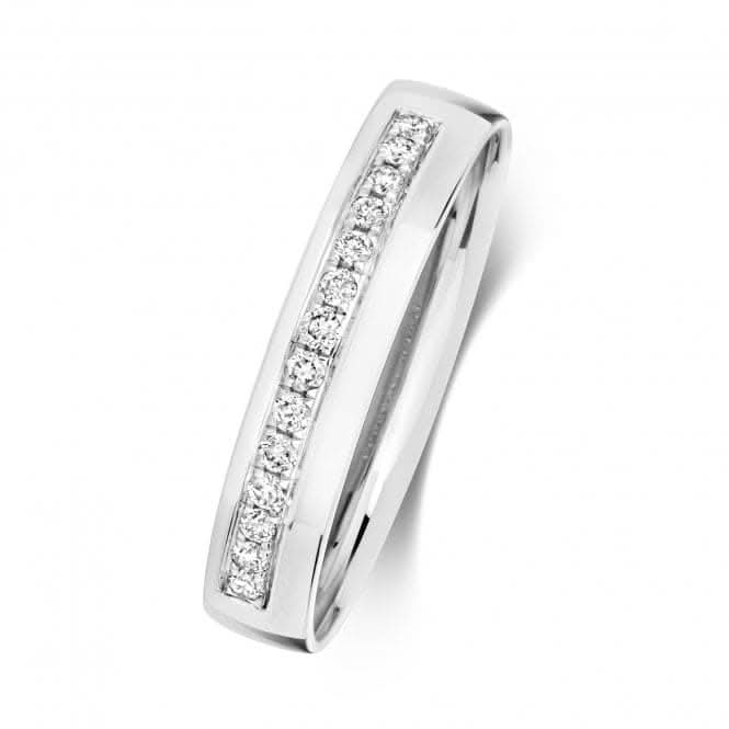 Wedding Band 9ct White Gold Diamond Wedding Grain Set 4.0mm Ring RD725W