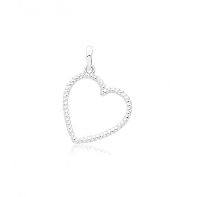 9ct White Gold Twisted Heart Pendant PN1310W