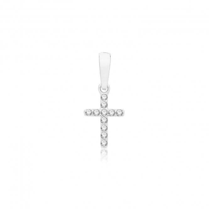 9ct White Gold Zirconia Cross Pendant PN1307W