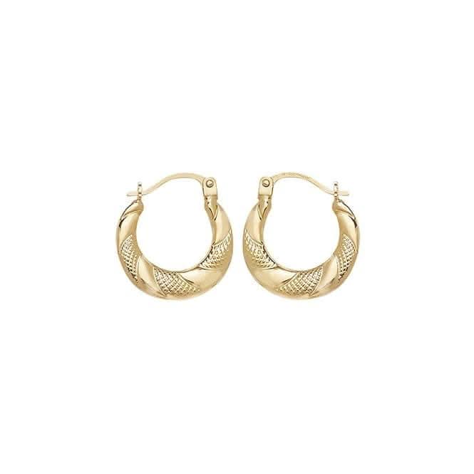 9CT Yellow Gold 08mm Creole Earrings ER464
