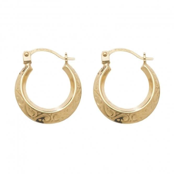9ct Yellow Gold 10mm Creole Earrings ER147