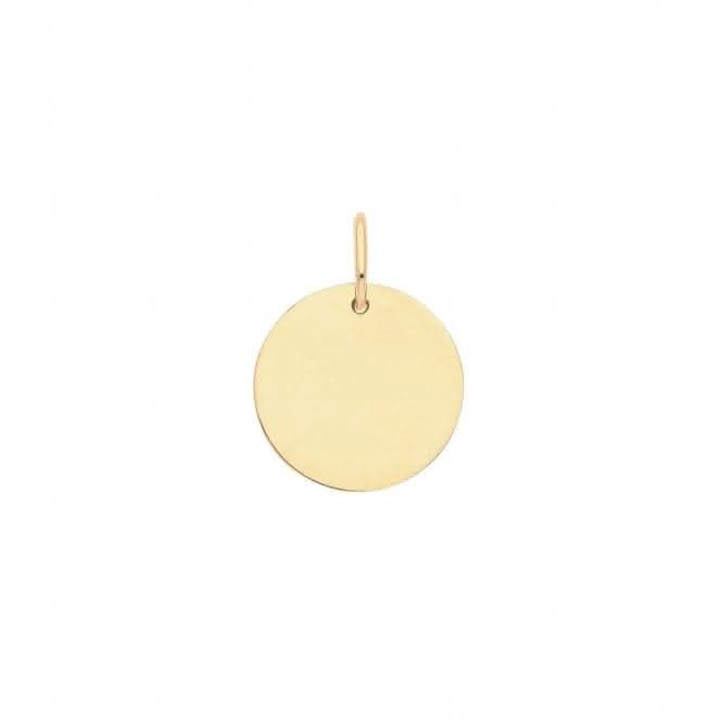 9ct Yellow Gold 11mm Round Plain Small Pendant PN1233