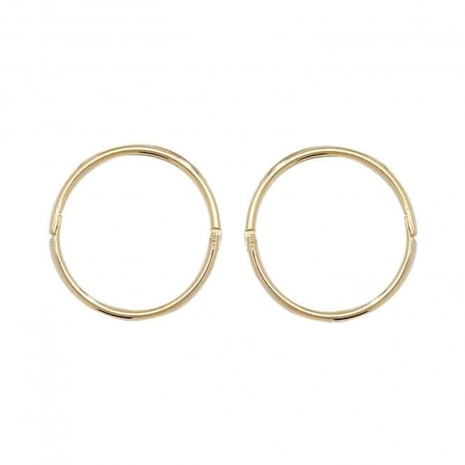 9CT Yellow Gold 12mm Hinged Sleepers Earrings ES145