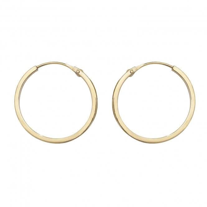 9ct Yellow Gold 14mm Sleepers Earrings ES150