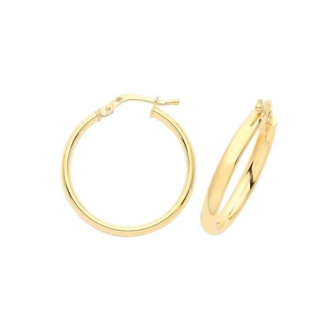 9CT Yellow Gold 20mm Hoop Earrings ER890