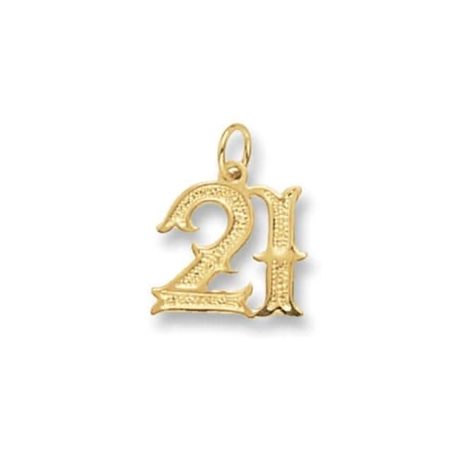 9ct Yellow Gold 21St Birthday Old English Pendant PN404