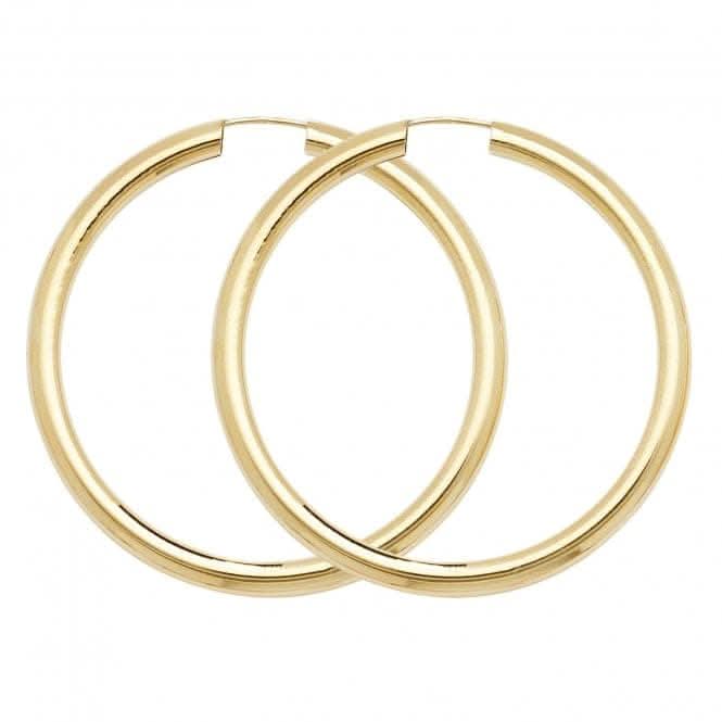 9ct Yellow Gold 35mm Sleepers ES134 - Elegant Gold Jewellery with Full Warranty