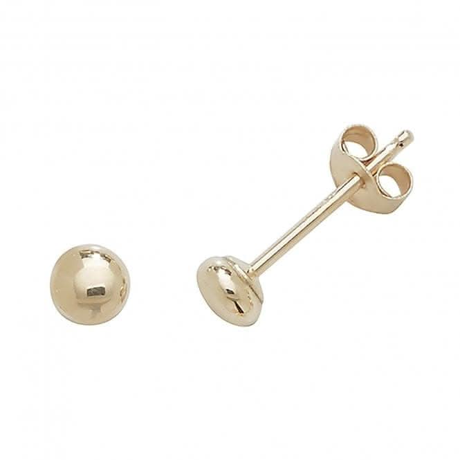 9ct Yellow Gold 3mm Button Stud Earrings ES404