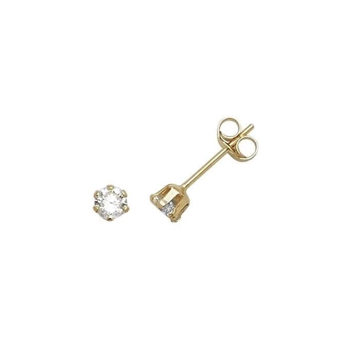 9ct Yellow Gold 3mm Zirconia Stud Earrings ES210