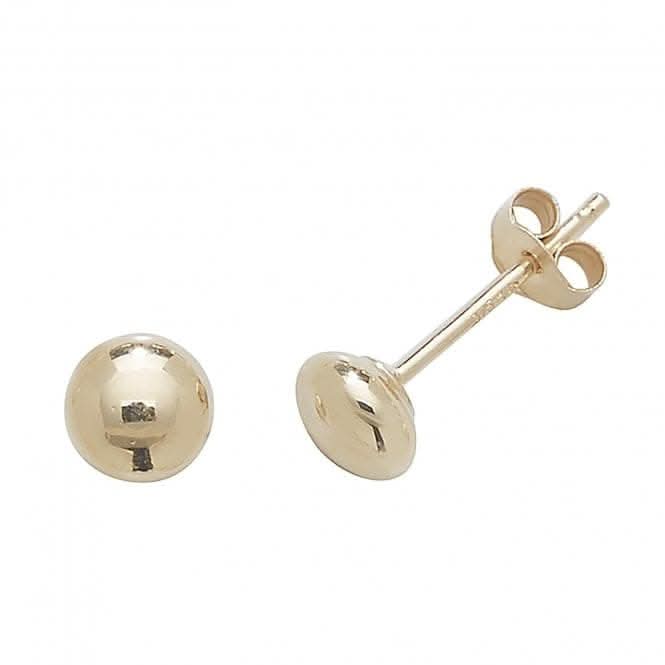 9ct Yellow Gold 4mm Button Stud Earrings ES405