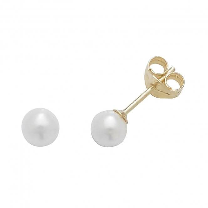 9ct Yellow Gold 4mm Pearl Stud Earrings ES238S