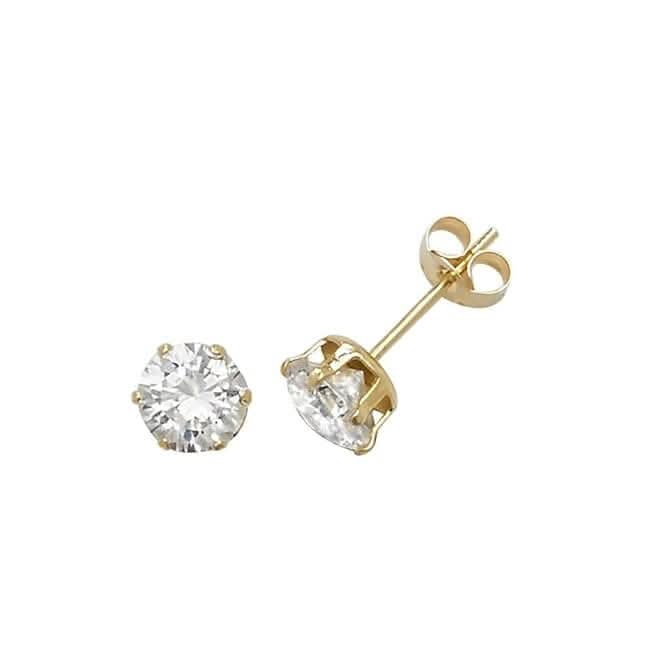 9ct Yellow Gold 5mm Zirconia Stud Earrings ES212