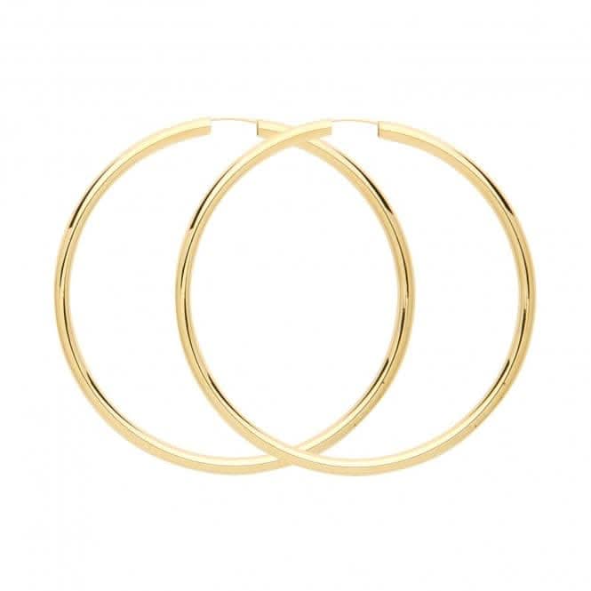 9ct Yellow Gold 60mm Sleepers ES136