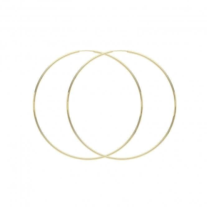 9ct Yellow Gold 65mm Sleepers ES118 - 2.6g Weight, Warranty Included