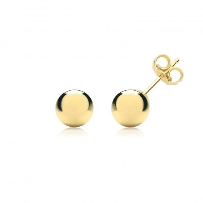 9ct Yellow Gold 6mm Ball Stud Earrings ES204