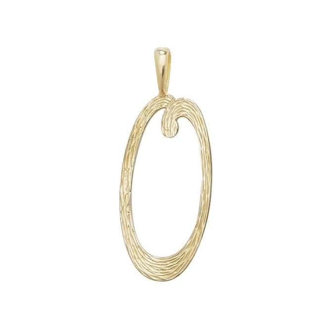 9ct Yellow Gold Barked Script Initial Pendant PN529/O