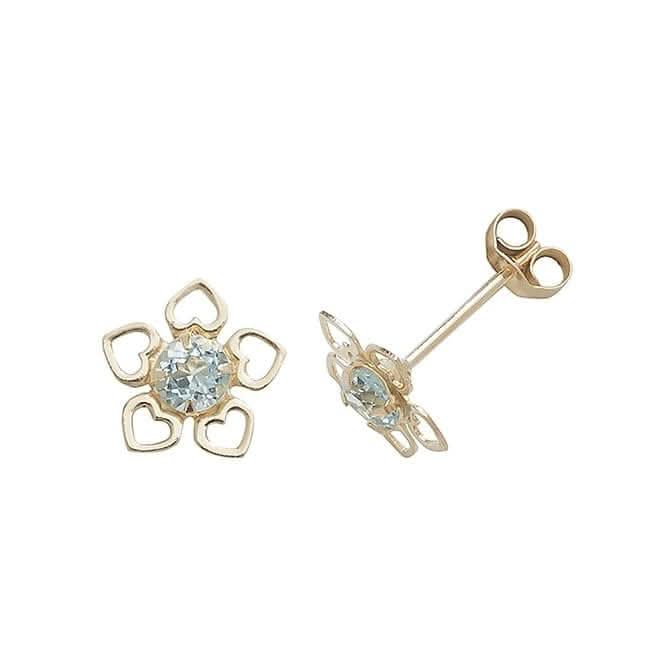 9ct Yellow Gold Blue Topaz Stud Earrings ES424BT
